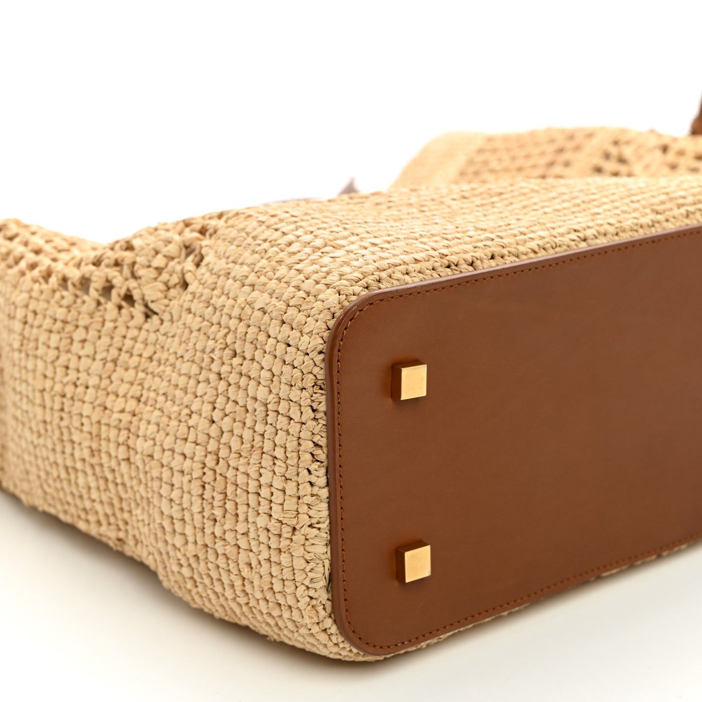 Raffia Jamie Shopping Tote Natural Brick