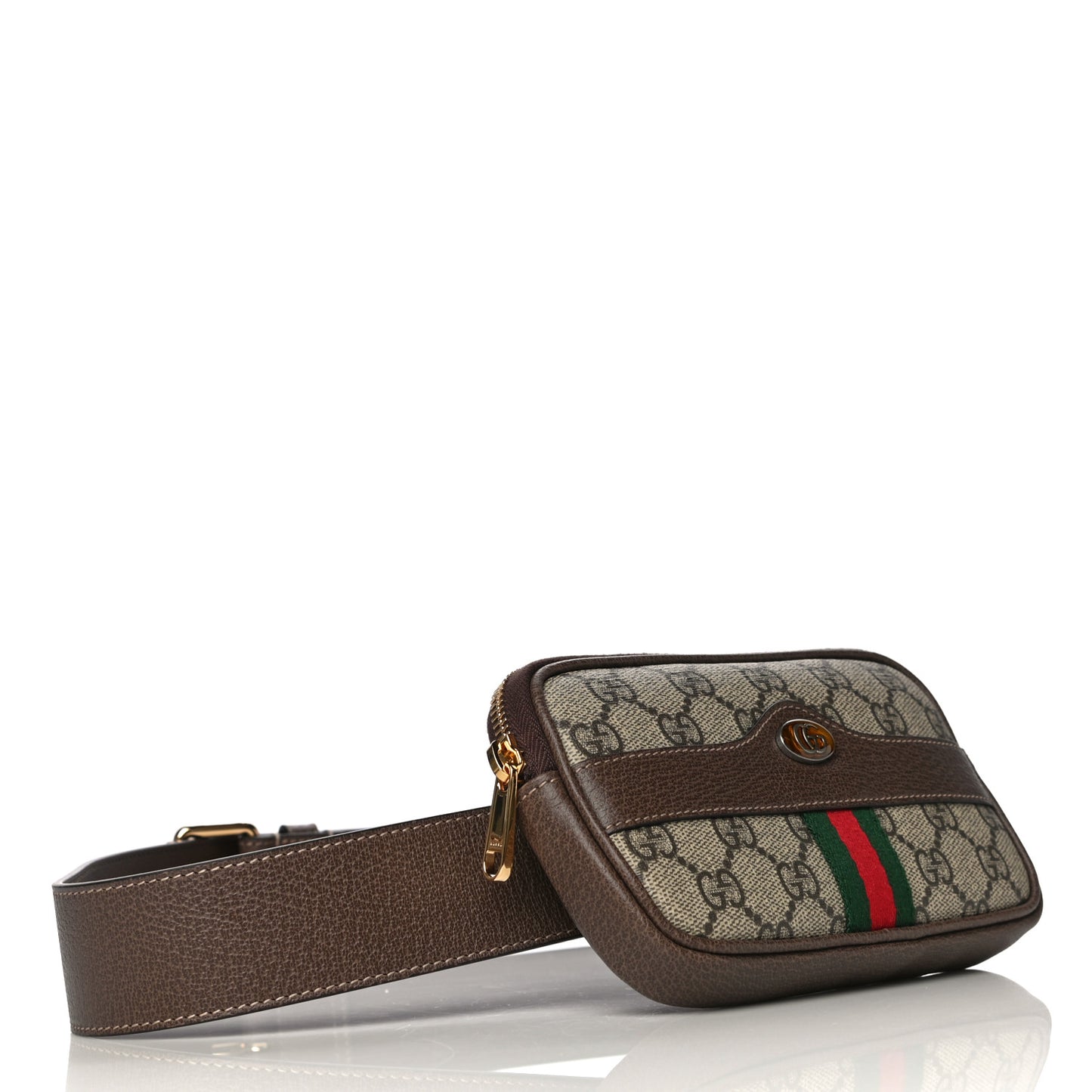 GG Supreme Monogram Ophidia Belted iPhone Case 85 34 Dark Brown