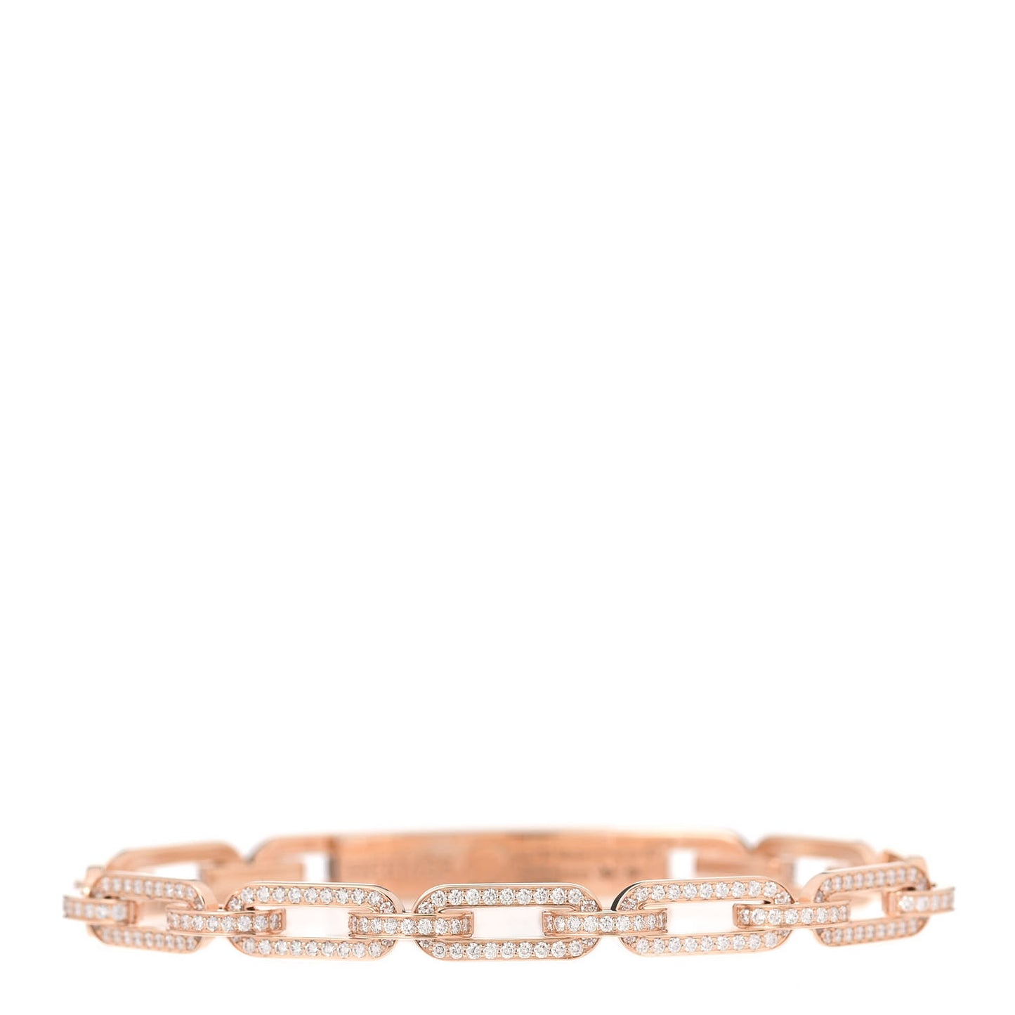 18K Rose Gold Diamond Full Pave PM Kelly Chaine Bracelet ST