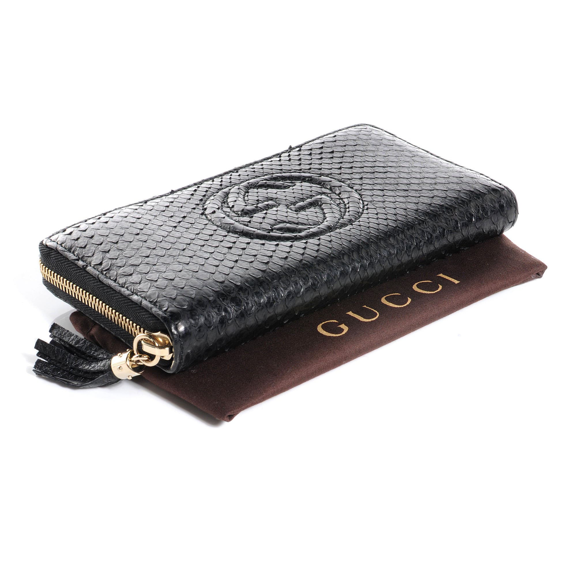 Gucci Python Soho Zip Around Wallet Black 5 of 7
