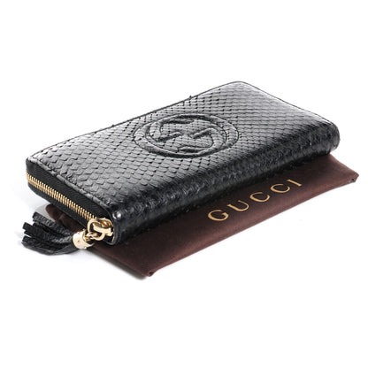 Gucci Python Soho Zip Around Wallet Black 5 of 7