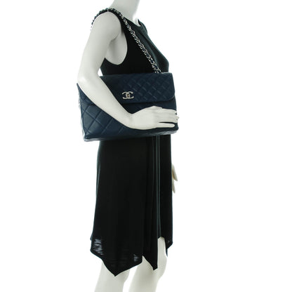 Chanel Calfskin Quilted In The Business Flap Dark Blue 2 of 9