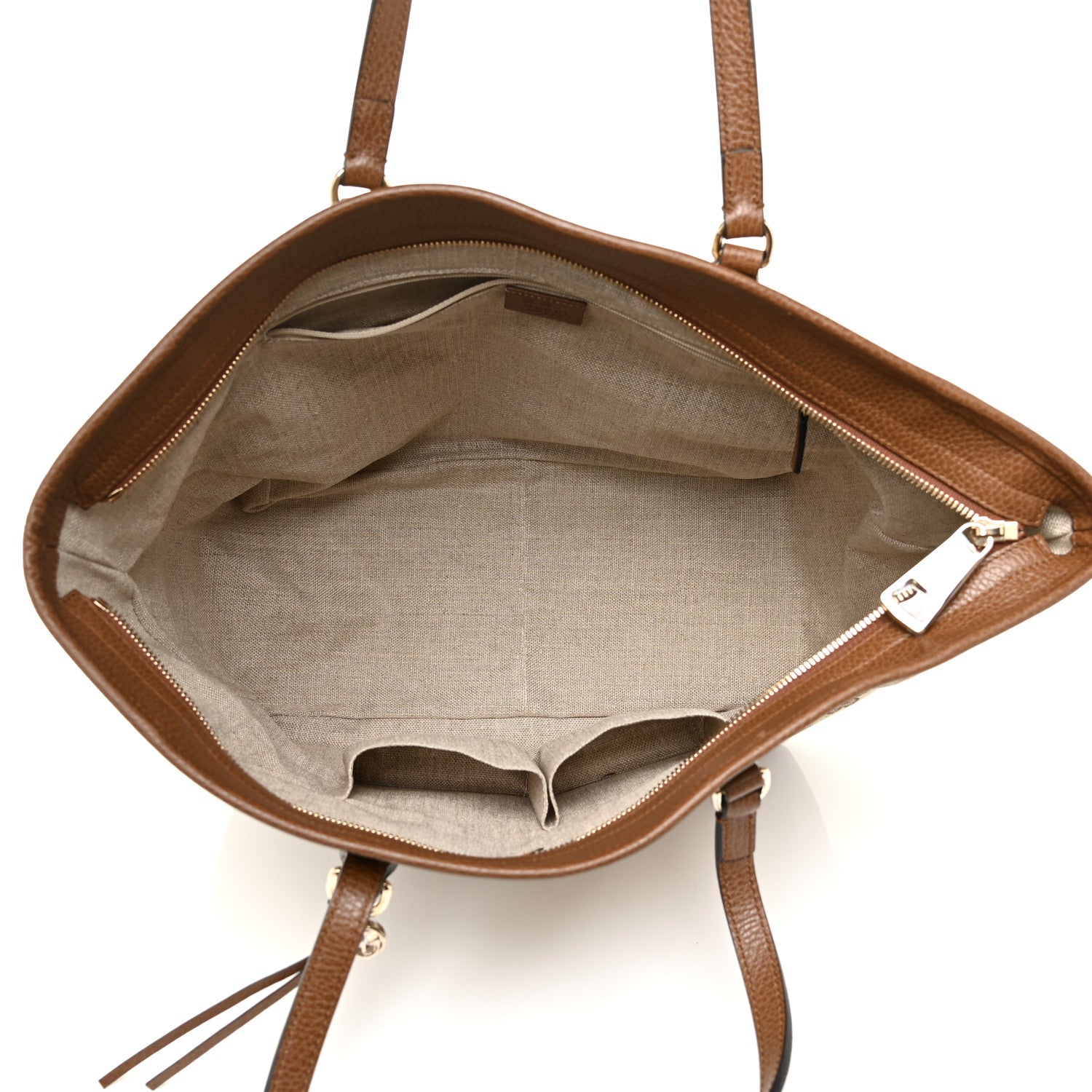 Gucci Monogram Medium Bree Zippered Tote Beige Tabacco 11 of 13
