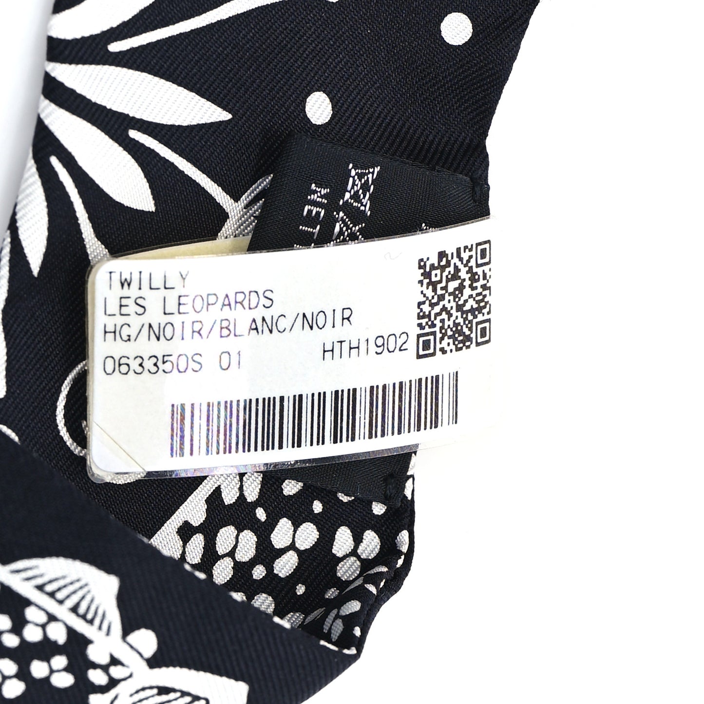 Silk Les Leopards Twilly Black White