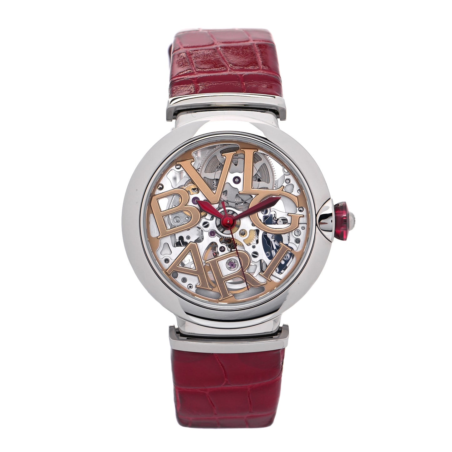 BVLGARI Stainless Steel Alligator 33mm Lucea Automatic Watch