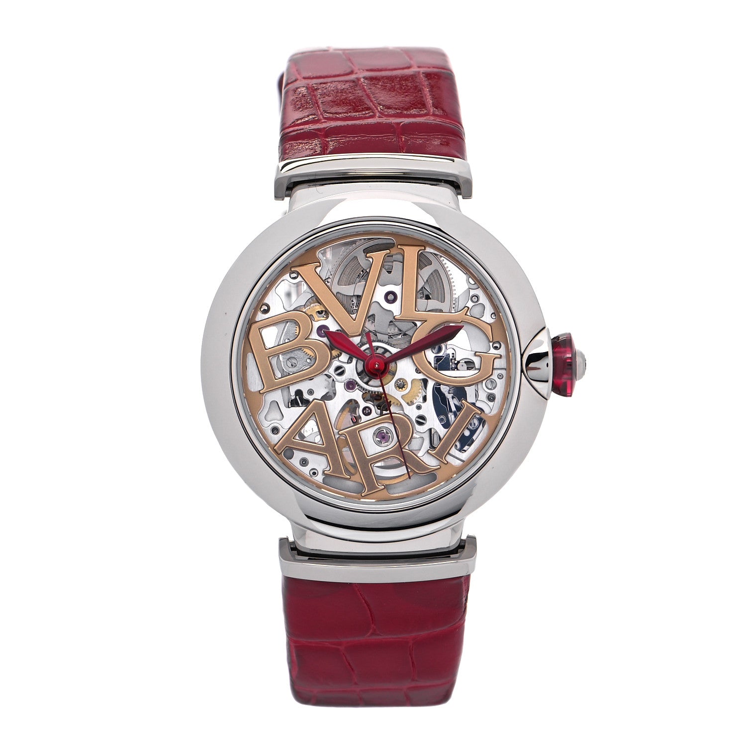 Bulgari BVLGARI Stainless Steel Alligator 33mm Lucea Automatic Watch 1 of 5