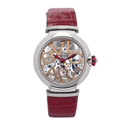 Bulgari BVLGARI Stainless Steel Alligator 33mm Lucea Automatic Watch 1 of 5