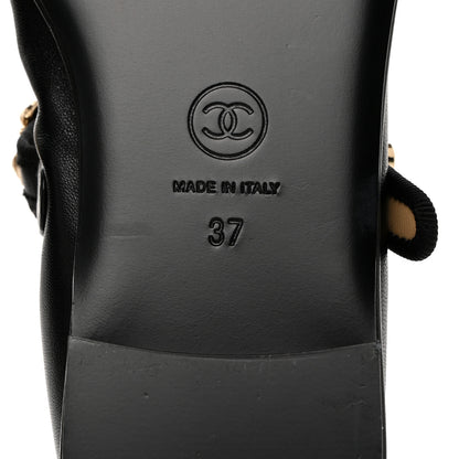 Chanel Lambskin Charm Mary Jane Flats 37 Black 8 of 9