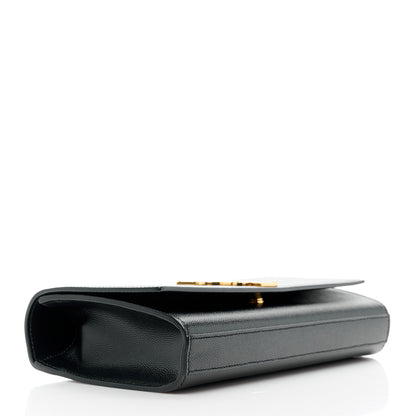 Saint Laurent Grain De Poudre Monogram Cassandre Clutch Black 4 of 12