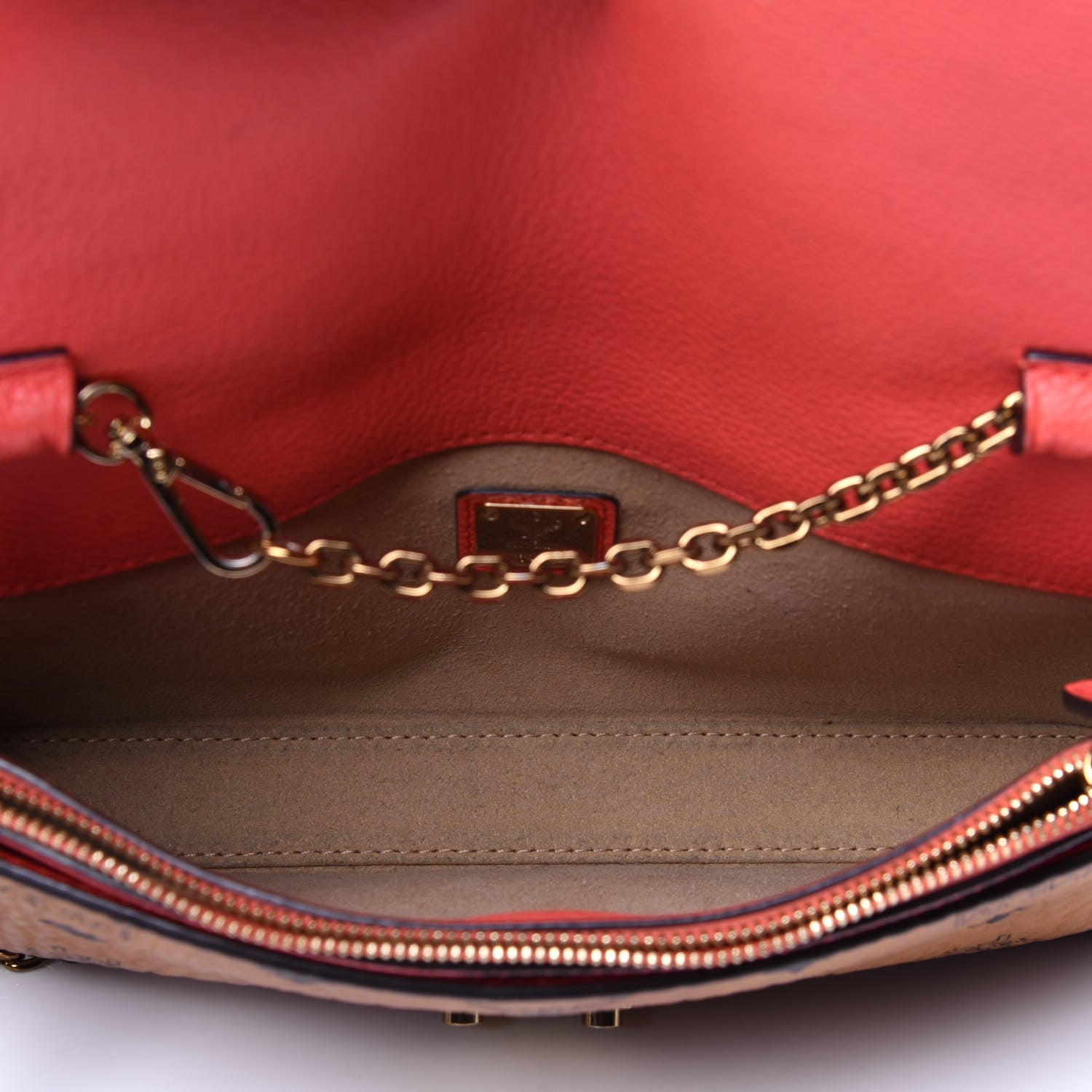 MCM Visetos Millie Crossbody Bag Cognac Marigold Orange 5 of 10