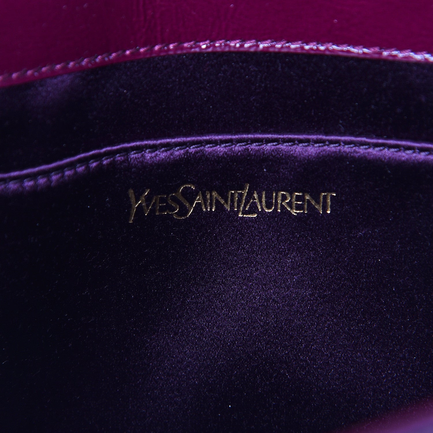 Saint Laurent Textured Patent Monogram Large Belle De Jour Clutch Purple 6 of 9