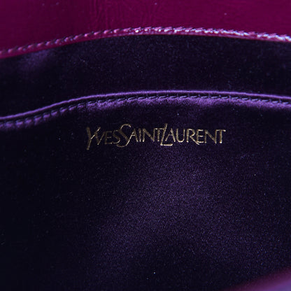 Saint Laurent Textured Patent Monogram Large Belle De Jour Clutch Purple 6 of 9