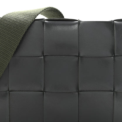 Bottega Veneta Calfskin Maxi Intreccio Cassette With Strap Bag Dark Green 9 of 16
