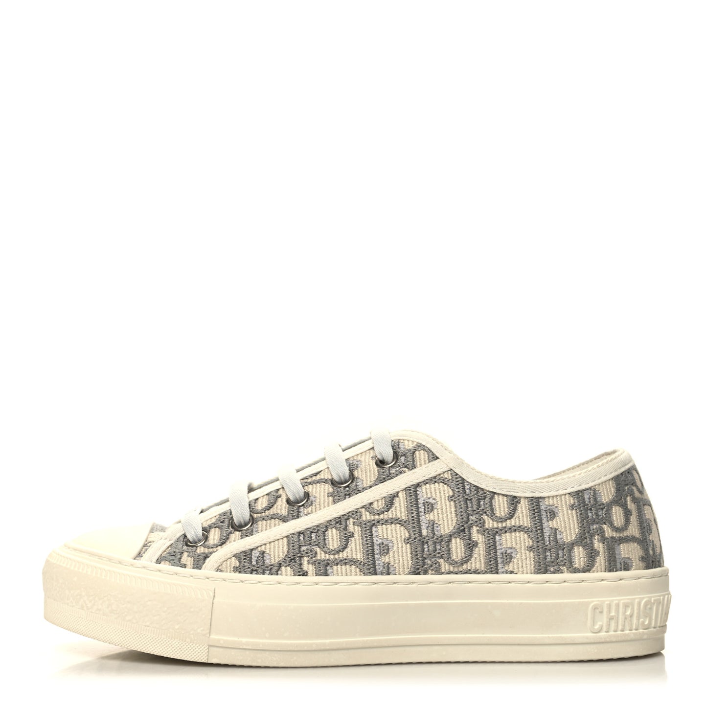 Canvas Oblique Walk'N'Dior Low Top Sneakers 36.5 Stone Grey