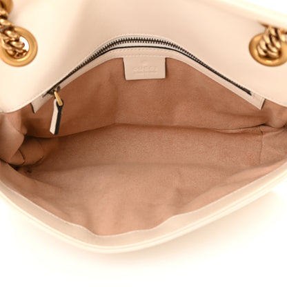 Gucci Calfskin Matelasse Small GG Marmont Shoulder Bag White 5 of 13