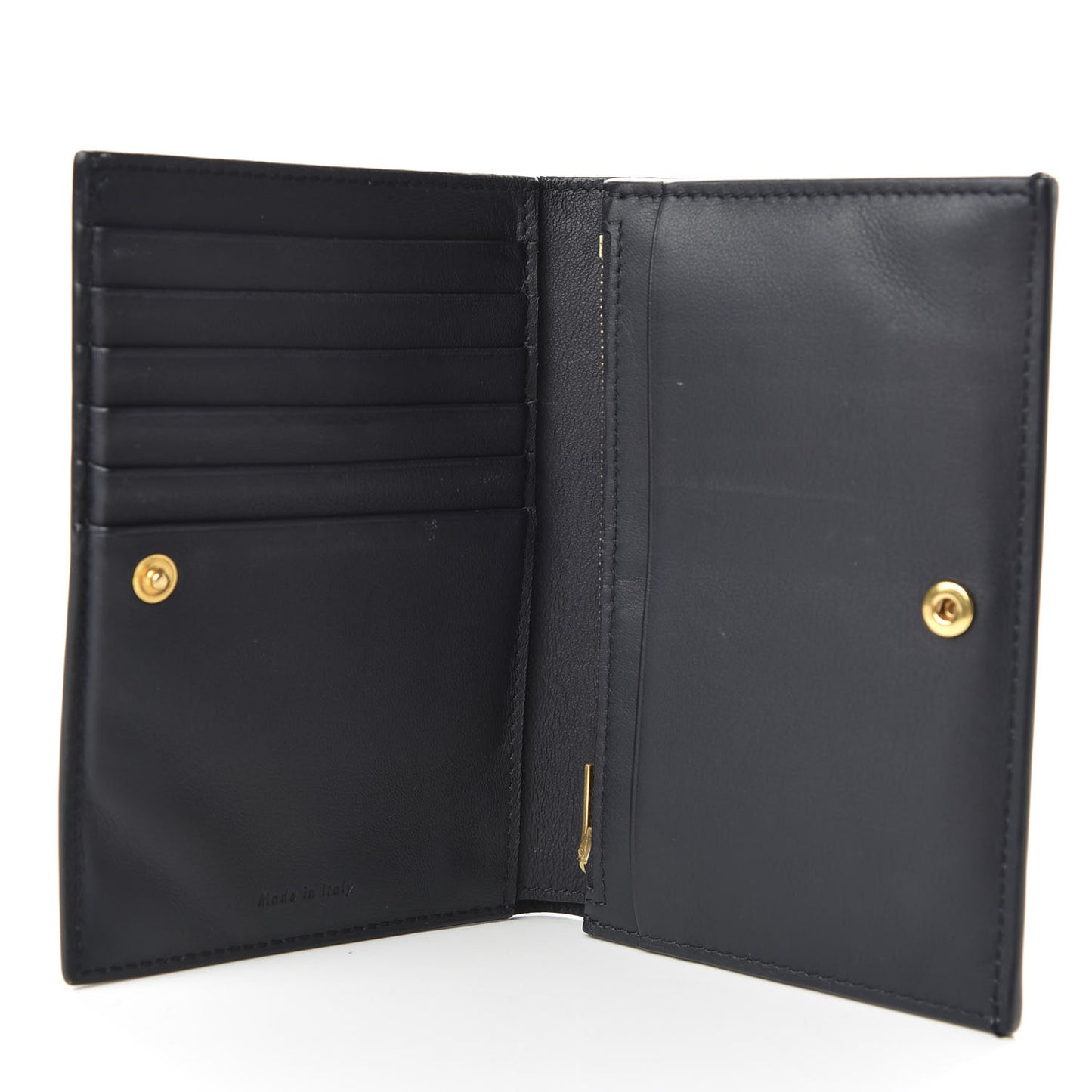 Smooth Lambskin Medium Frame Multifunction Wallet Dark Navy Claycourt
