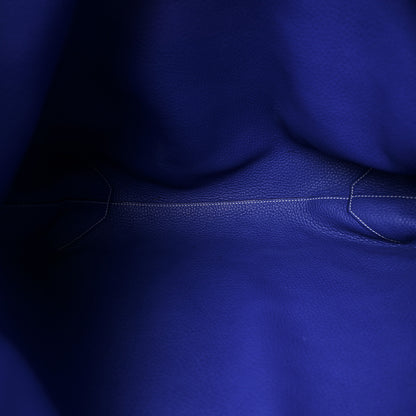 Hermes Taurillon Clemence Double Sens 45 Reversible Tote Graphite Bleu Electrique 9 of 19