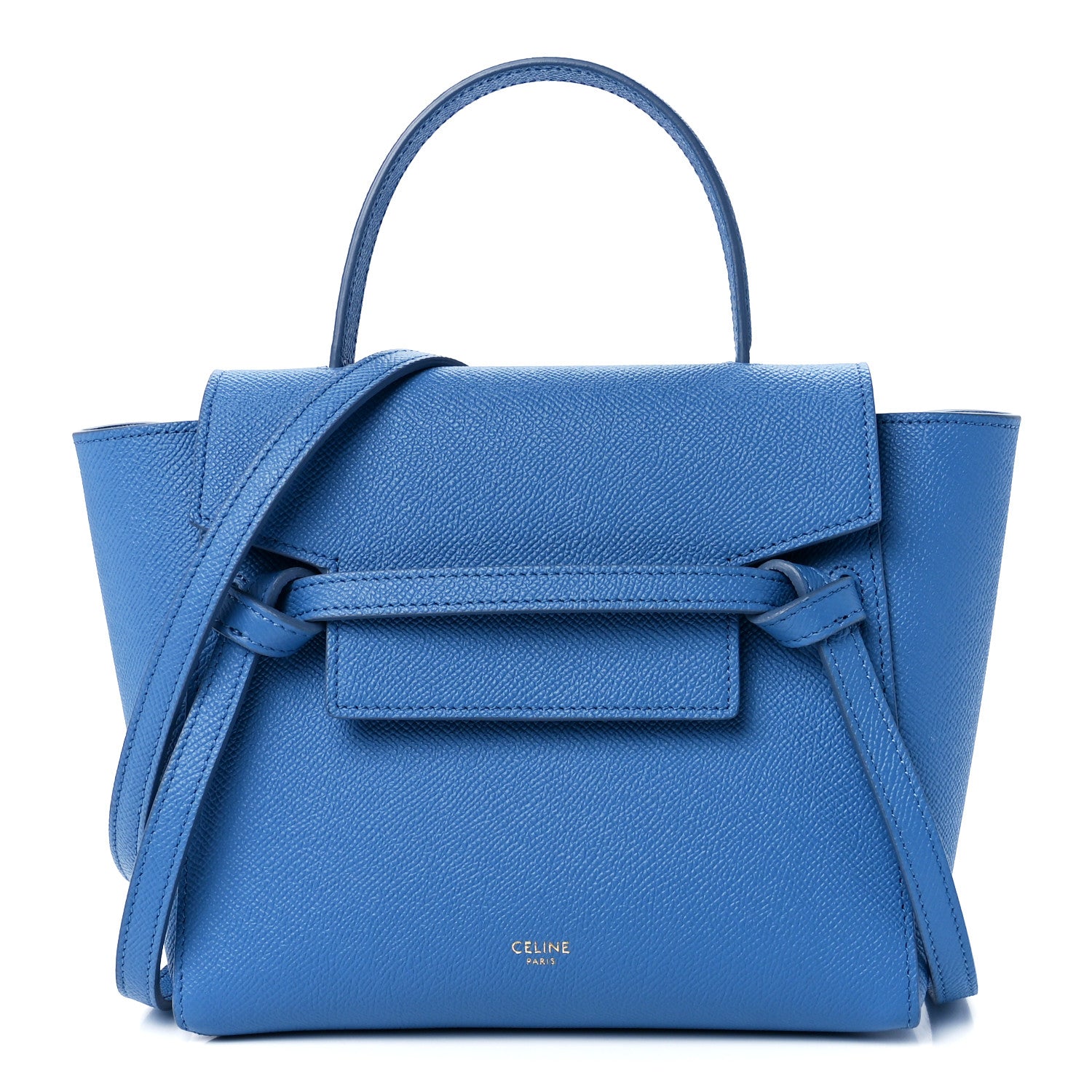Celine Grained Calfskin Nano Belt Bag Blue 1 of 11