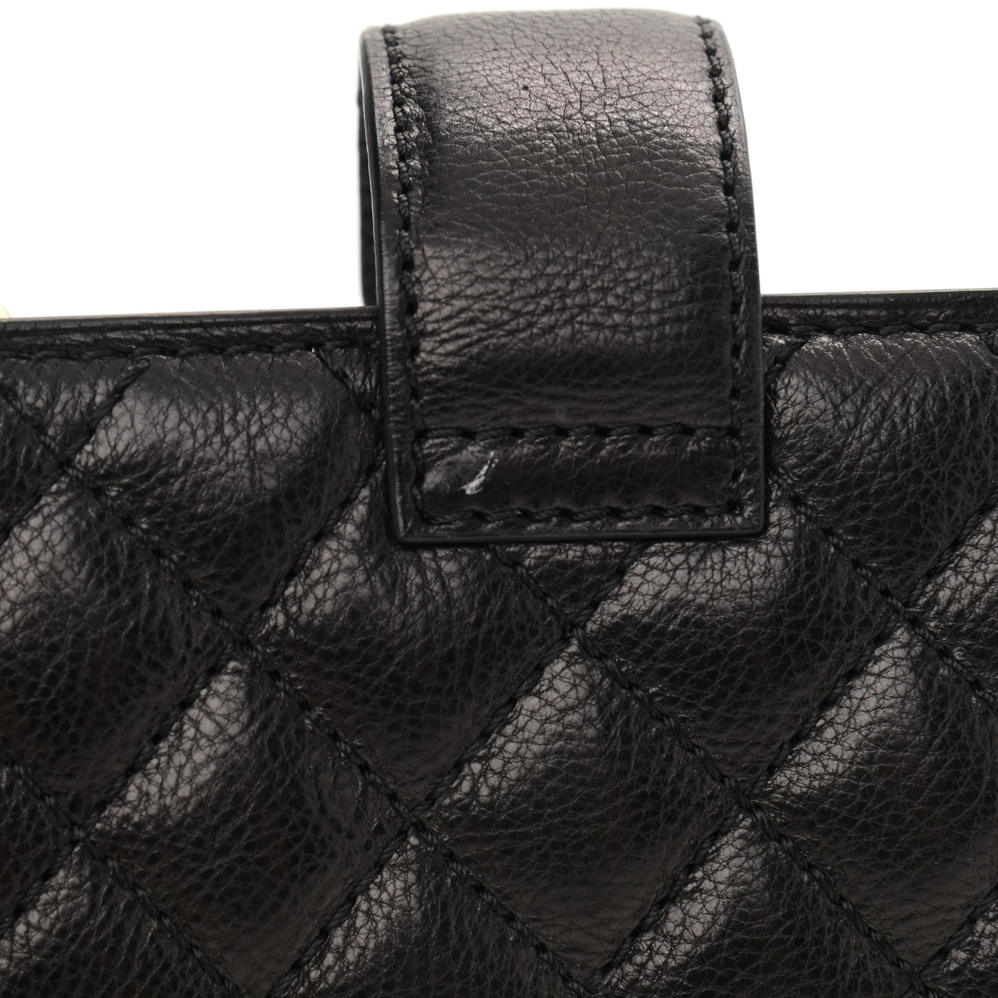 Calfskin Quilted Pearl Chain Love Symbols Mini Bag Black