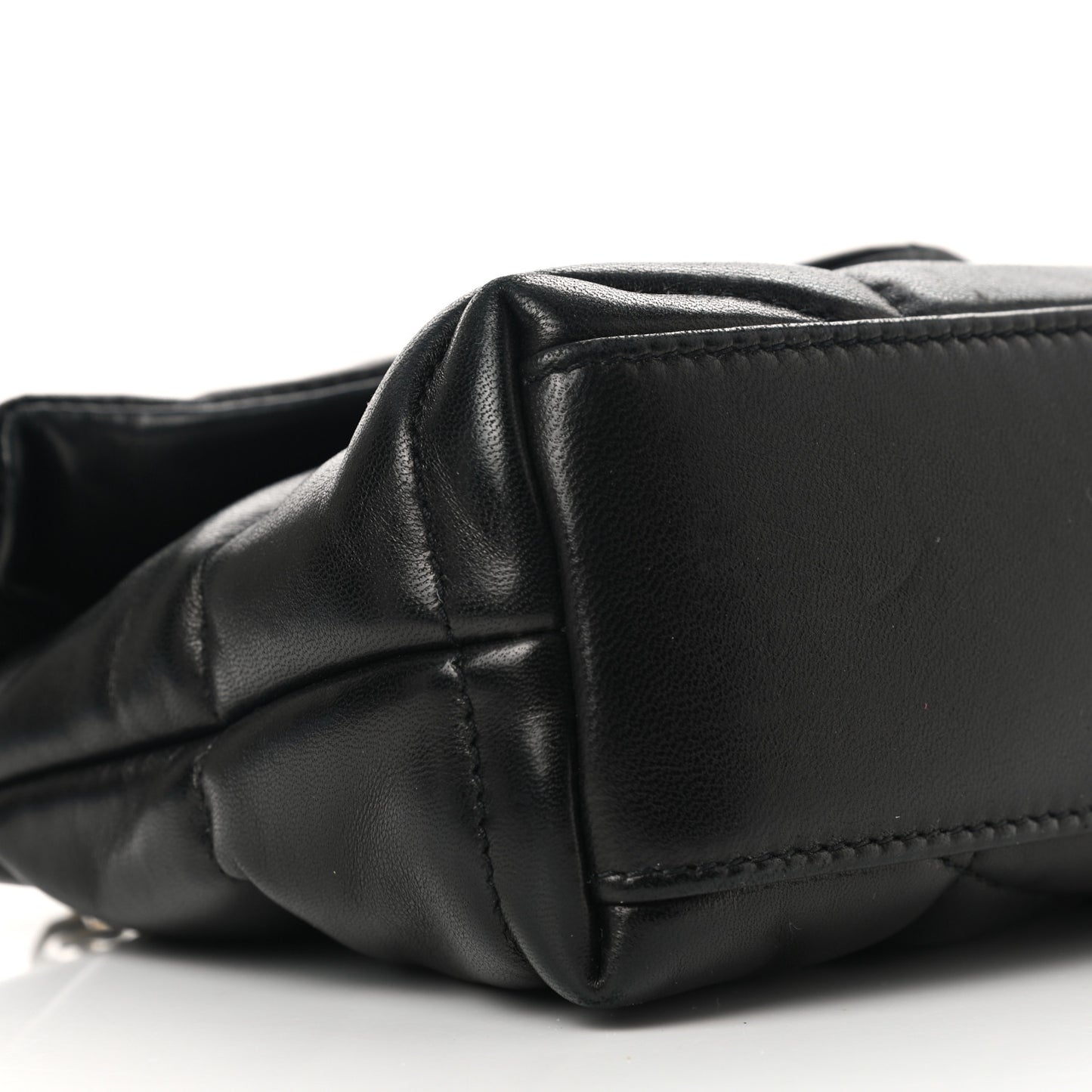 Lambskin Quilted Toy Loulou Puffer Monogram Chain Satchel Black