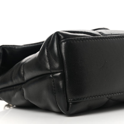 Saint Laurent Lambskin Quilted Toy Loulou Puffer Monogram Chain Satchel Black 10 of 12