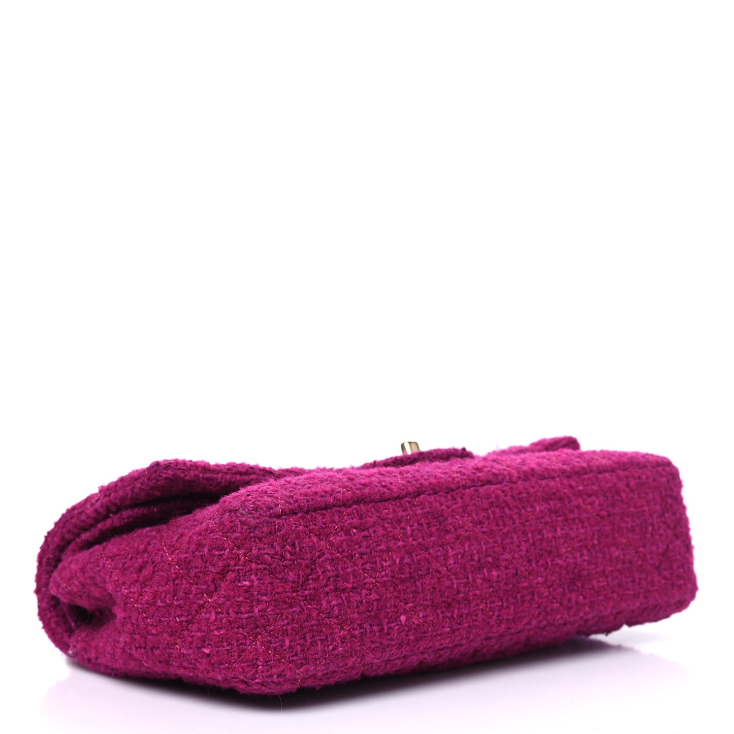 Tweed Quilted Double Flap Fuchsia