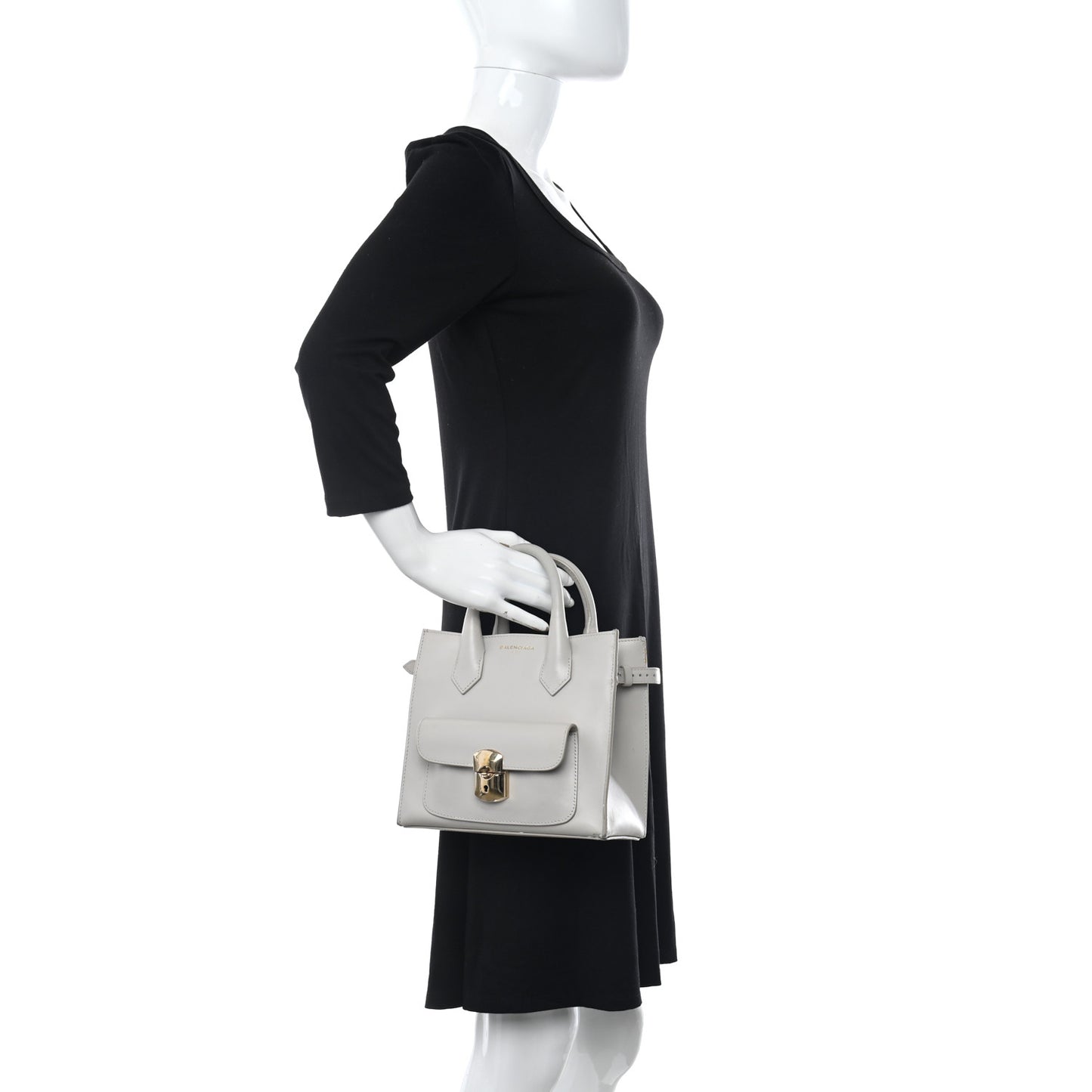 Calfskin Padlock Mini All Afternoon Tote Gris Glace