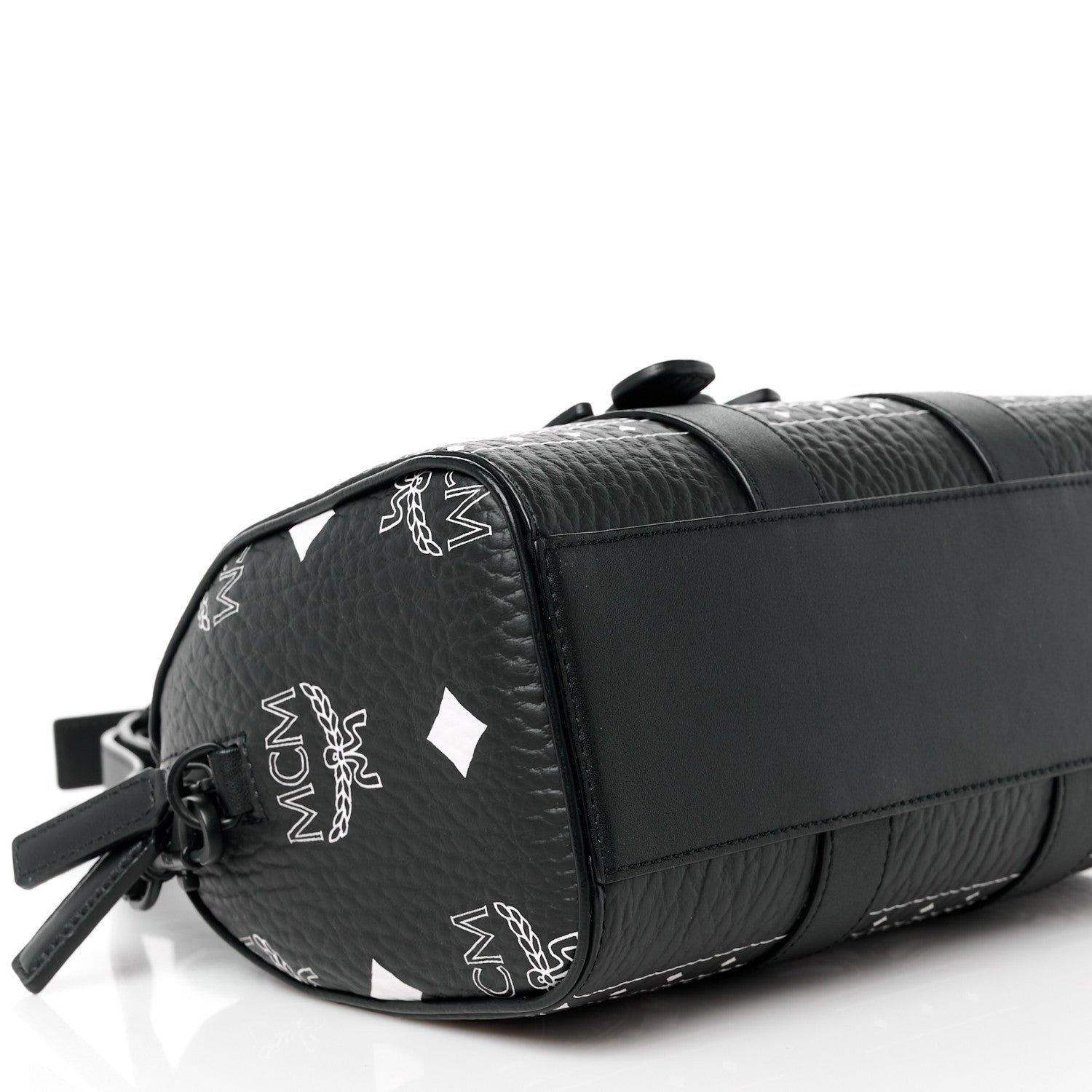 MCM Visetos Bandana Small Aren Boston Bag Black 11 of 12