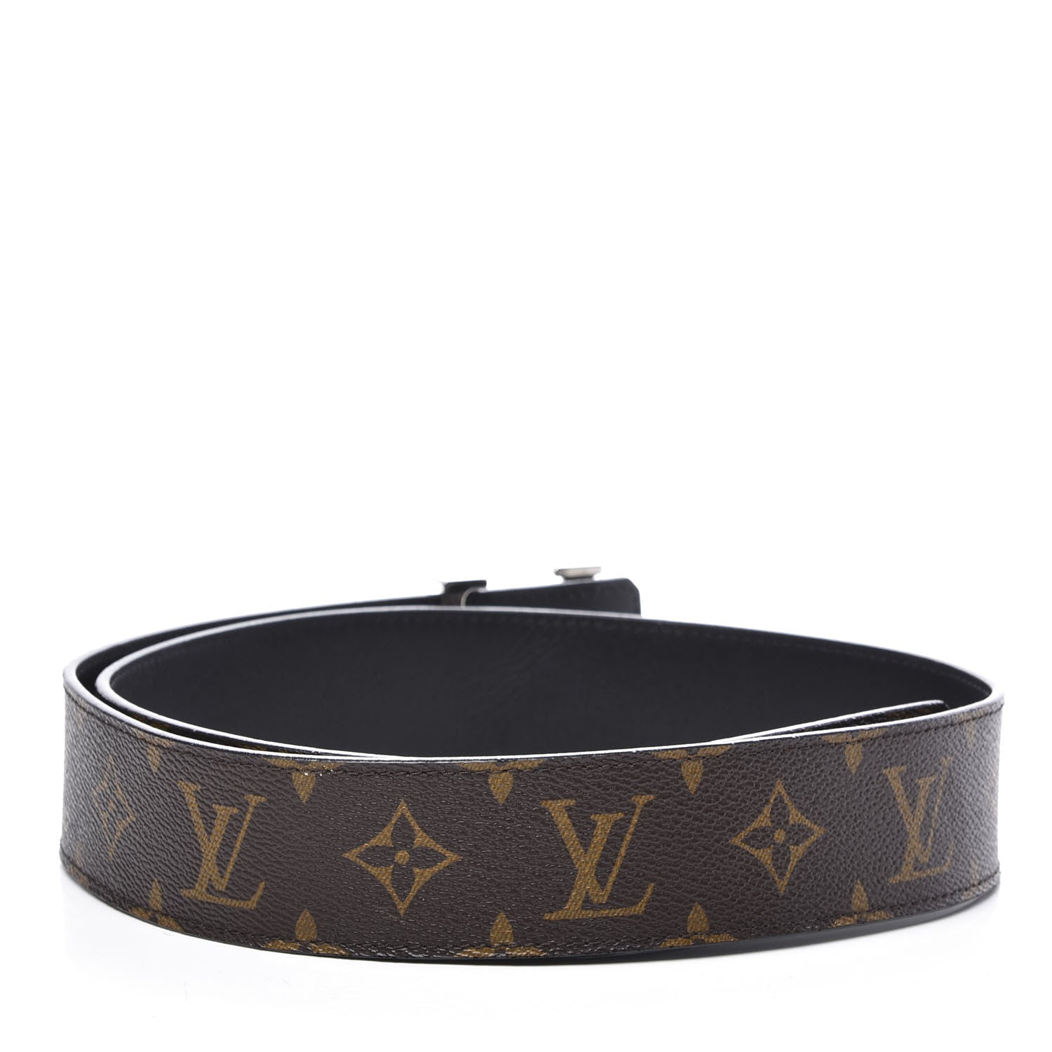 Louis Vuitton Calfskin Monogram 40mm LV Initiales Reversible Belt 85 34 Black 2 of 5