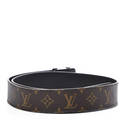 Louis Vuitton Calfskin Monogram 40mm LV Initiales Reversible Belt 85 34 Black 2 of 5