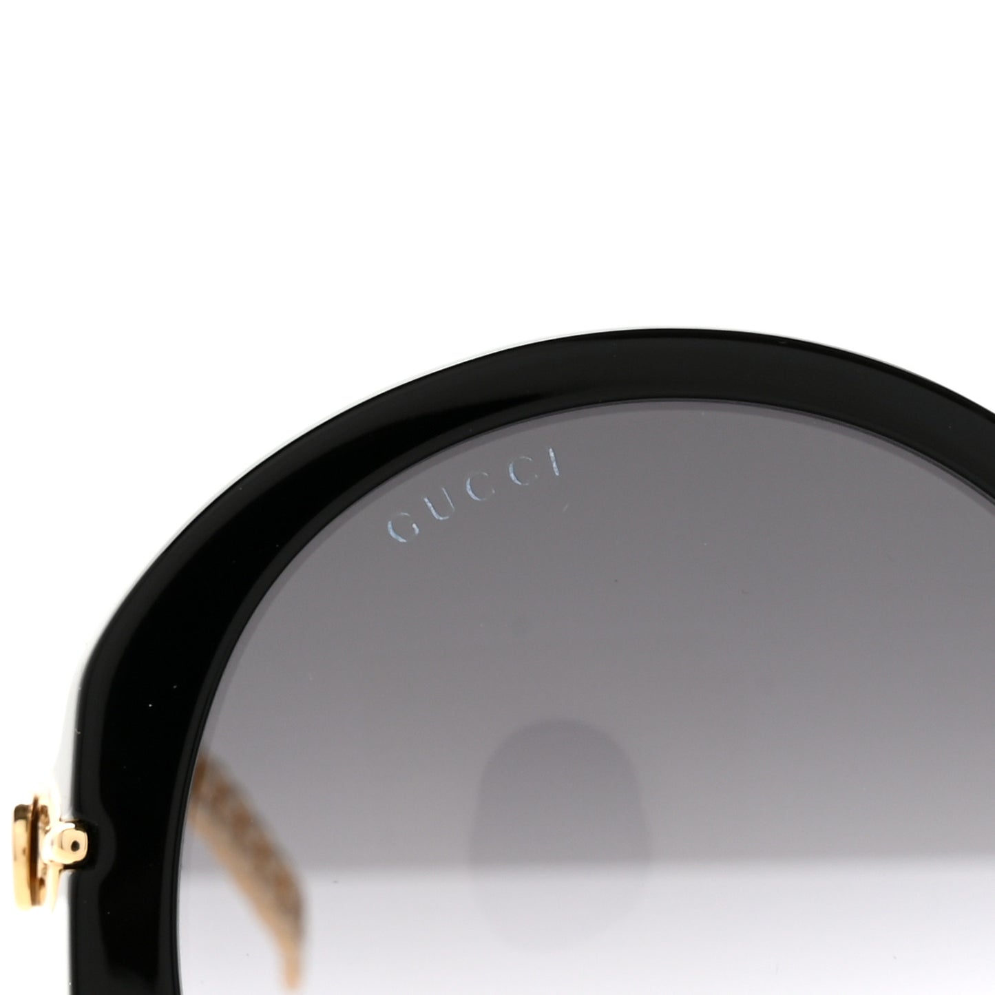 Acetate Detachable Charm Oversized Frame Round Sunglasses GG0726S Black