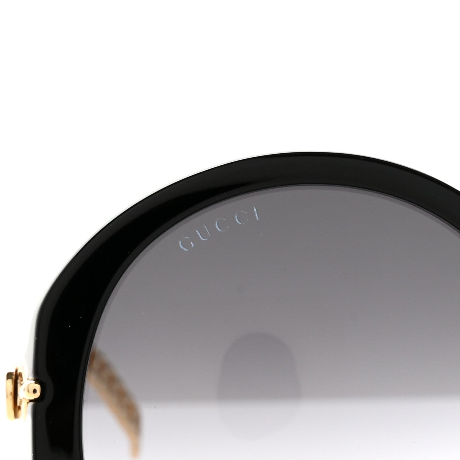 Gucci Acetate Detachable Charm Oversized Frame Round Sunglasses GG0726S Black 5 of 7