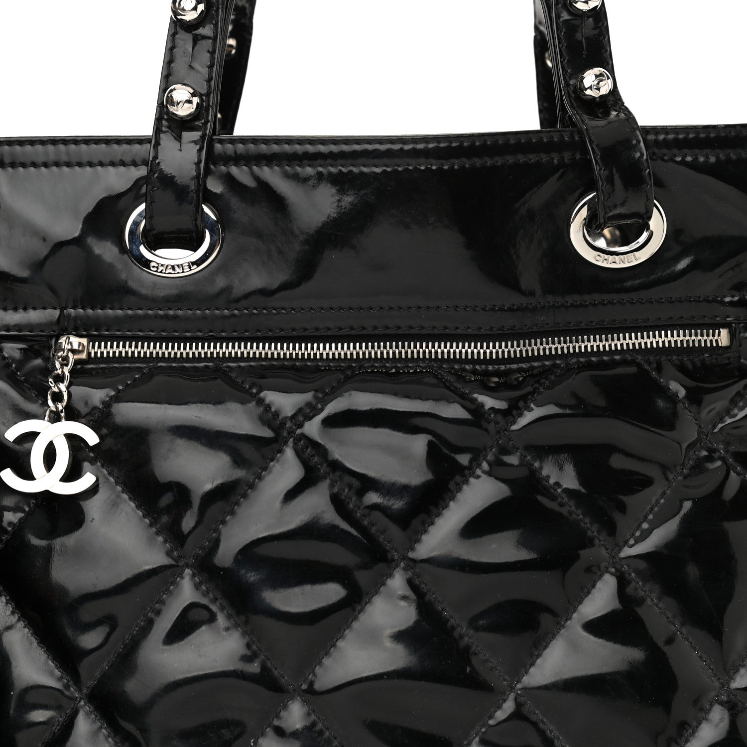 Chanel Vinyl Quilted Large Paris Biarritz Tote Black 9 of 17