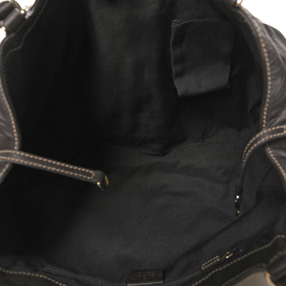 Gucci Calfskin Large D Gold Ring Shoulder Bag Chocolate 4 of 9