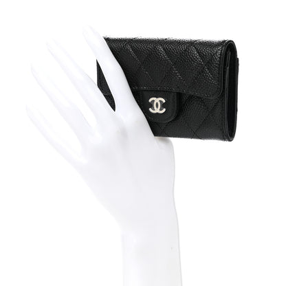 Chanel Caviar Quilted Flap Card Holder Wallet Black 2 of 9