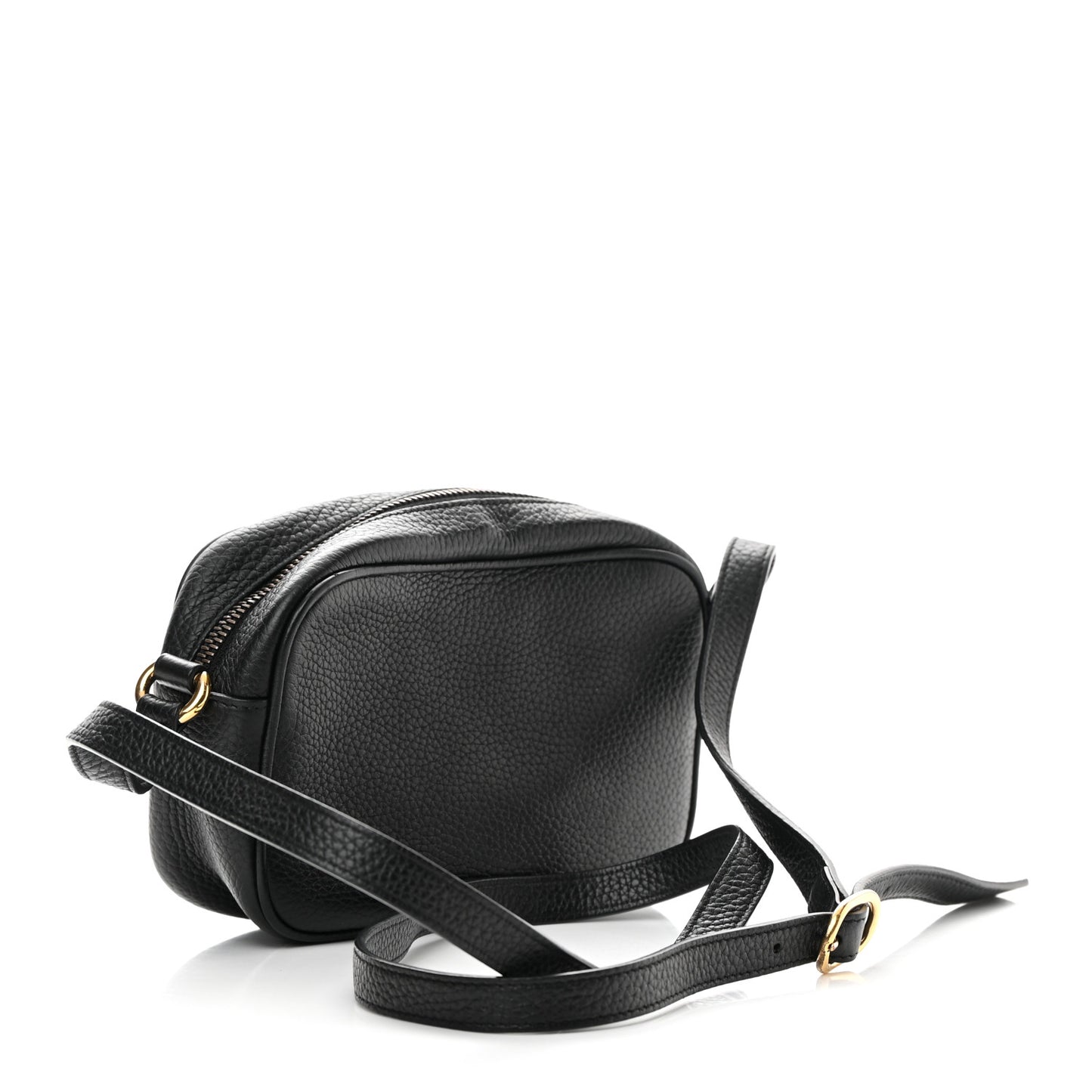 Pebbled Calfskin Mini Soho Disco Bag Black