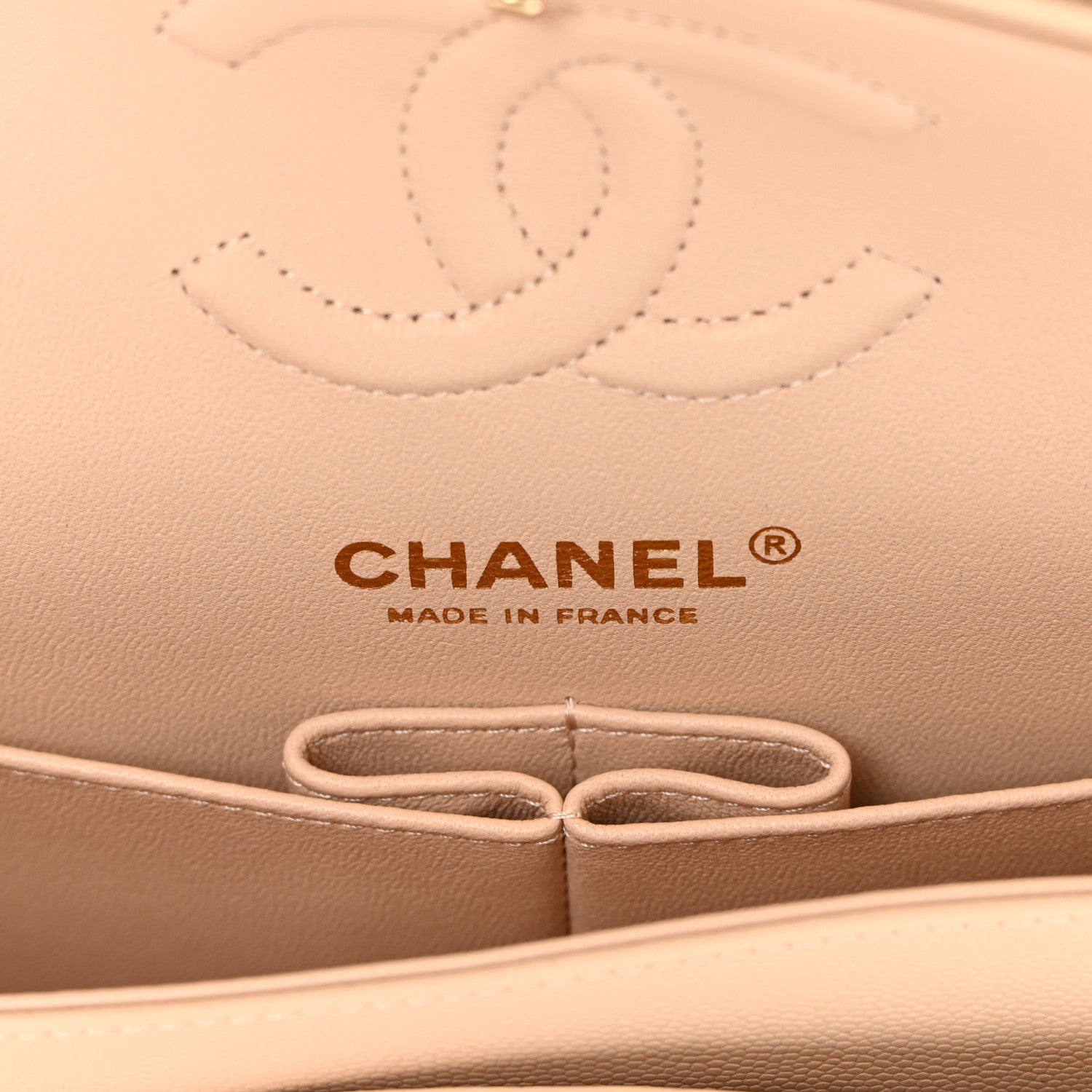 Chanel Caviar Chevron Quilted Small Double Flap Beige 6 of 11