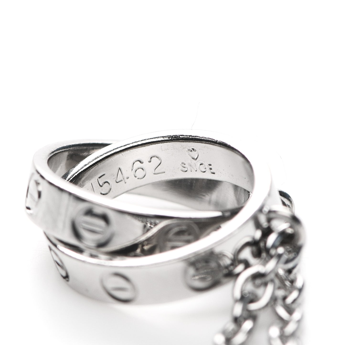 18K White Gold Interlocking LOVE Necklace
