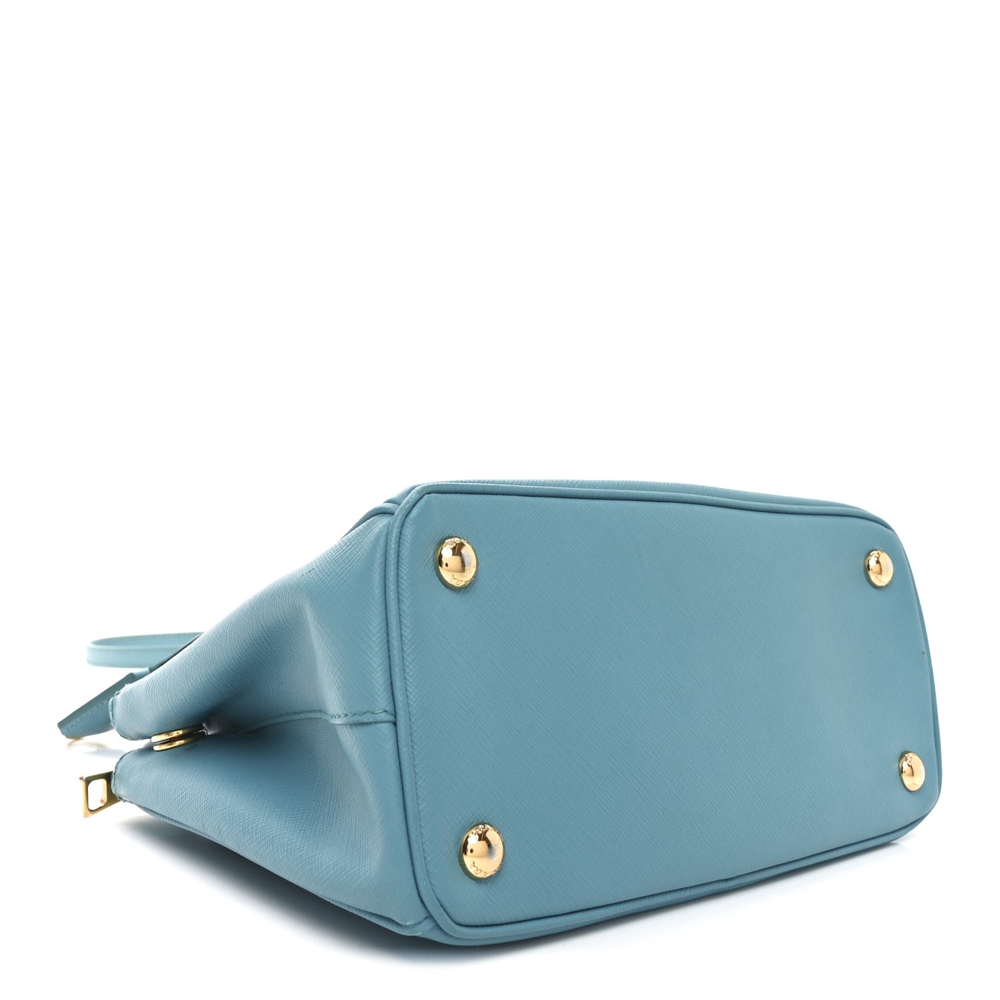 Saffiano Lux Mini Galleria Double Zip Tote Turchese