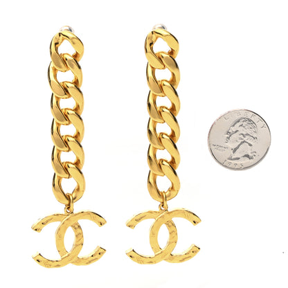 Chanel Metal CC Pick Drop Earrings Gold 2 of 5