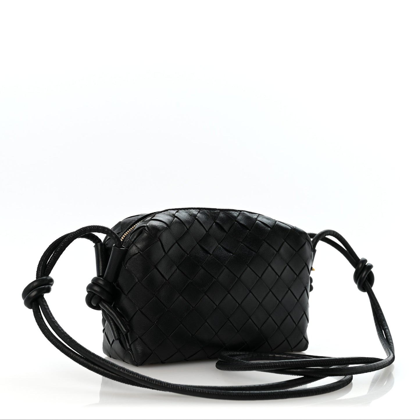 Nappa Intrecciato Mini Loop Camera Bag Black