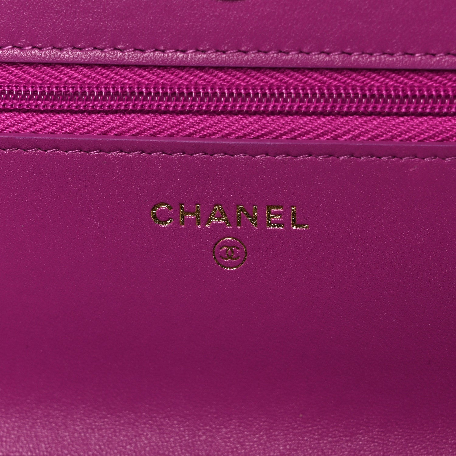 Chanel Lambskin Quilted Wallet On Chain WOC Dark Blue Pink 5 of 8