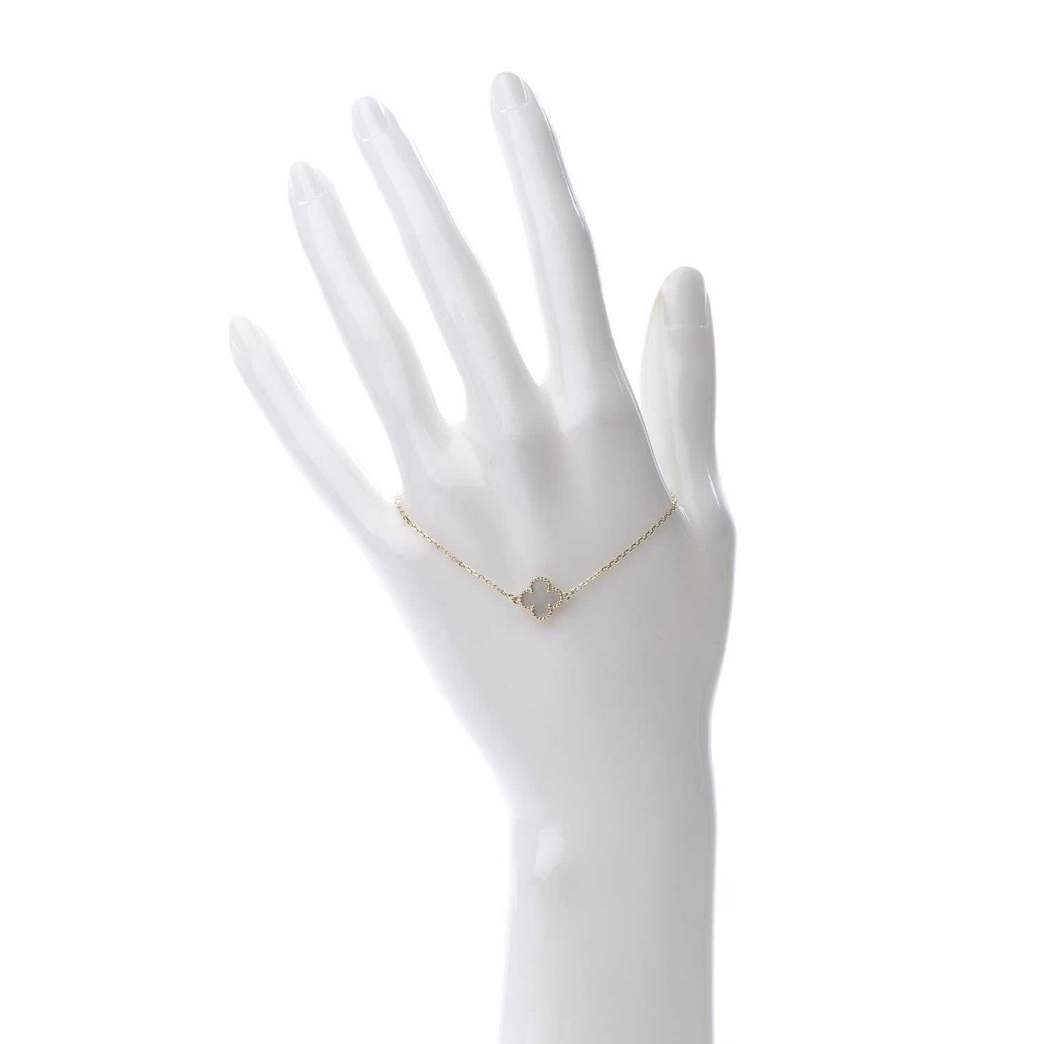 Van Cleef & Arpels 18K Yellow Gold Mother of Pearl Sweet Alhambra Bracelet 2 of 7