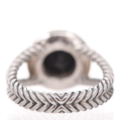 David Yurman Sterling Silver Diamond Black Onyx 8mm Petite Cerise Ring 53 6.25 4 of 5