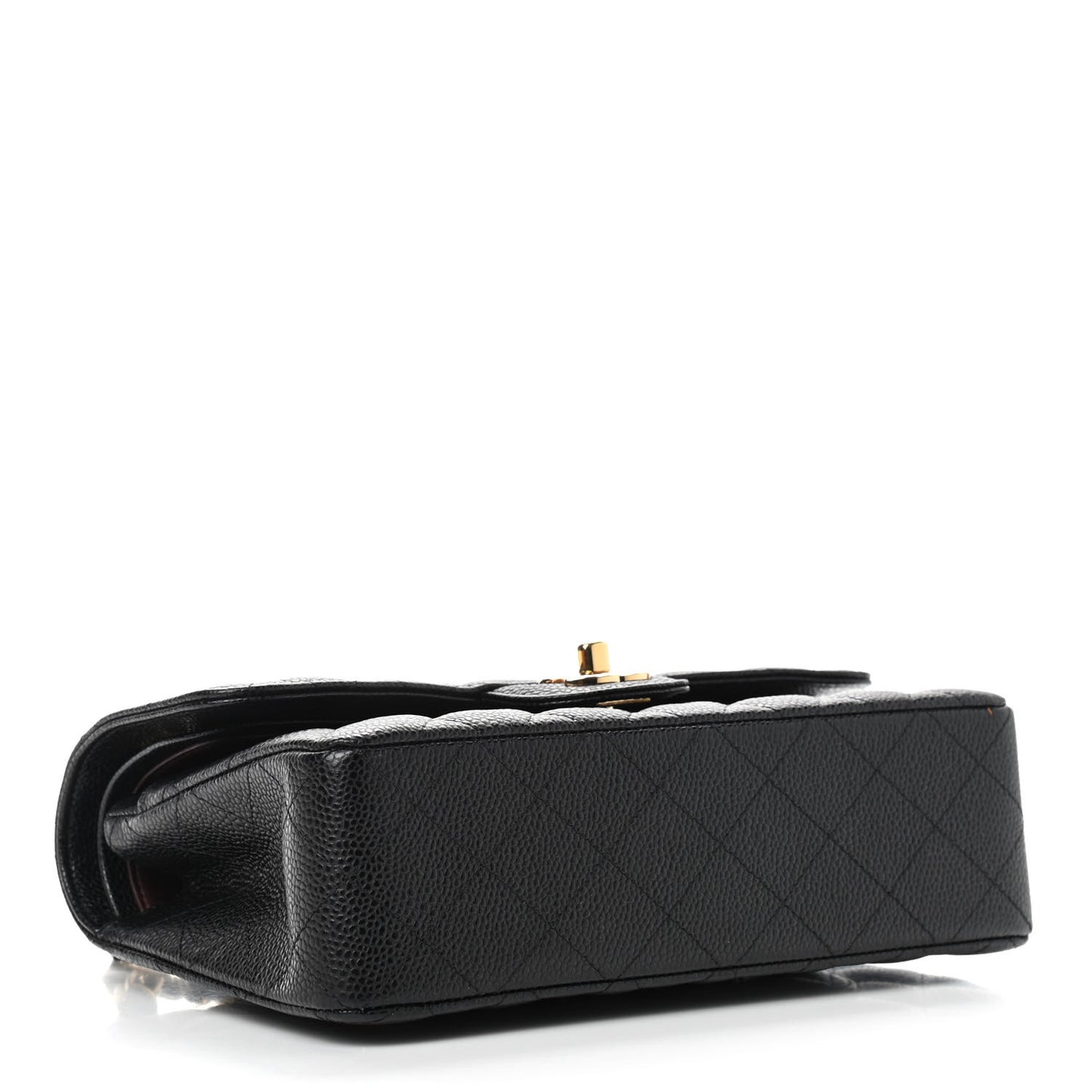 Caviar Quilted Small Double Flap Black