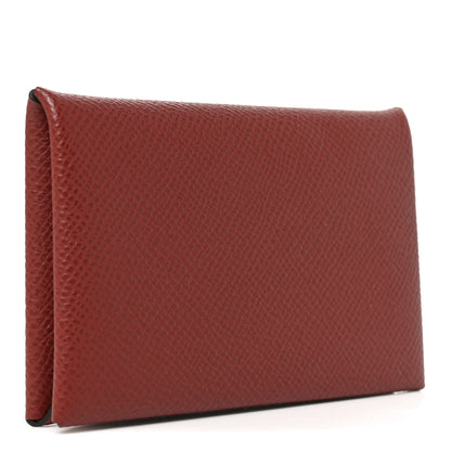 Hermes Epsom Calvi Card Case Rouge H 3 of 7