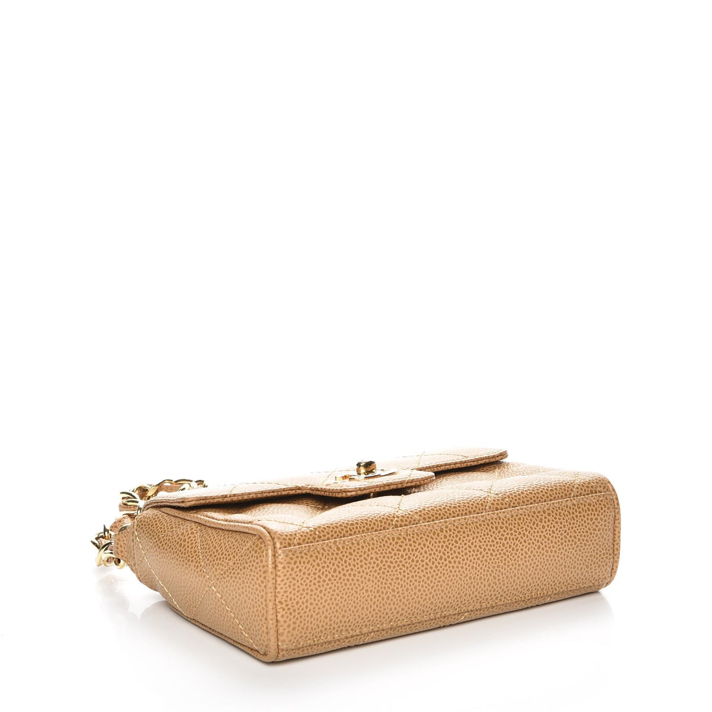 Caviar Quilted Handbag Dark Beige