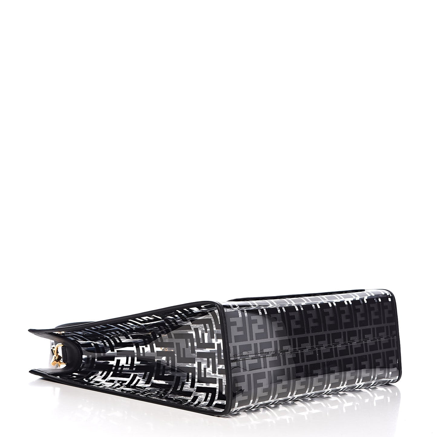 TPU FF Vitello Century Plexiglass Medium Runaway Shopper Tote Black