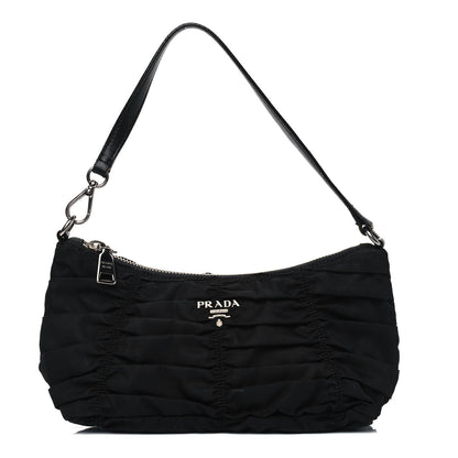 Prada Tessuto Nylon Gaufre Shoulder Bag Black 1 of 9