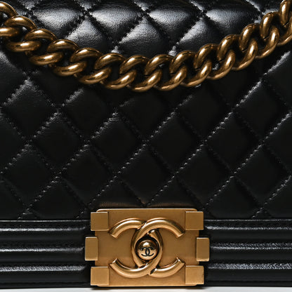 Chanel Calfskin Quilted Medium Boy Flap Black 8 of 10